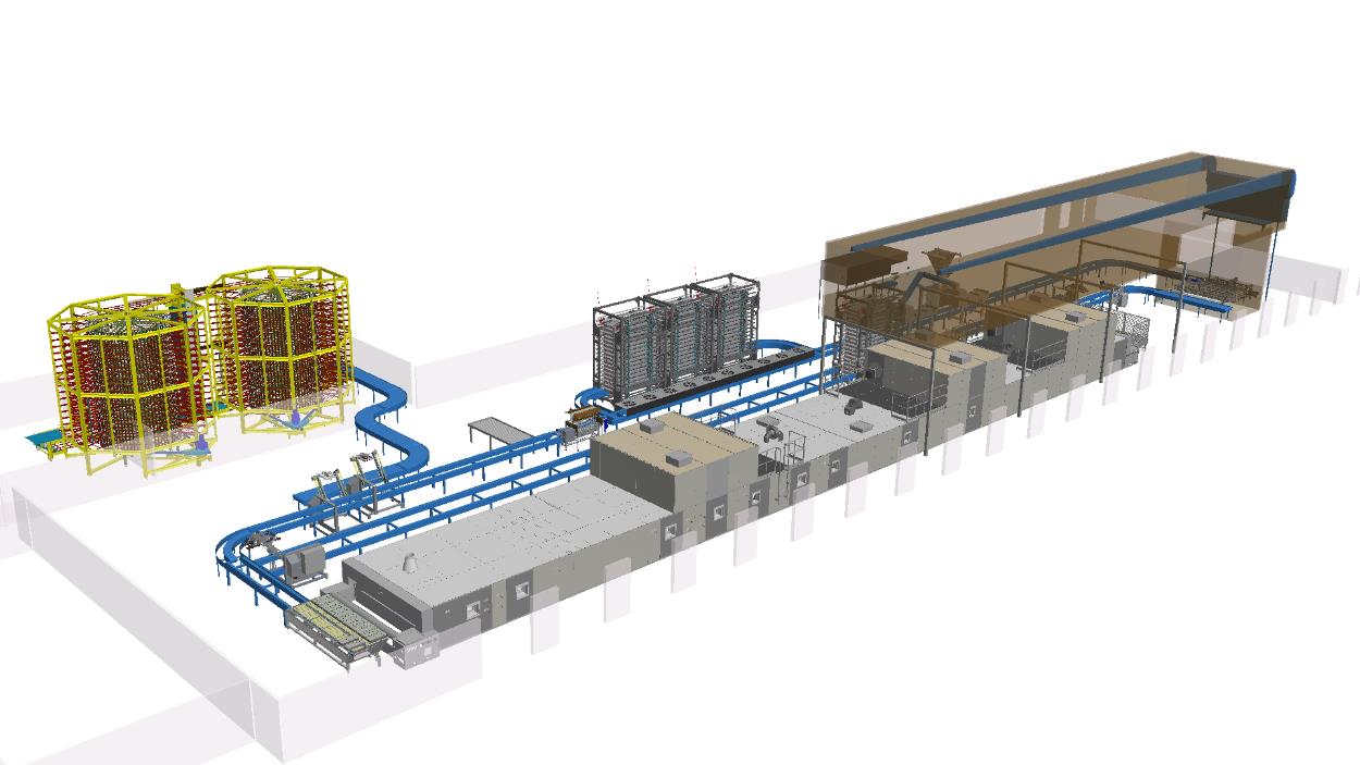 Автоматизированная линия для производства тостового хлеба производительность 1300 кг/час